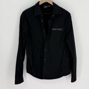 Armani Exchange Black Long Sleeve Snap Button Men’s Shirt Size Medium